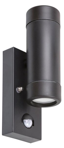 Aplică de exterior cu senzor MEDINA 2xGU10/10W/230V IP44 neagră Rabalux 8835