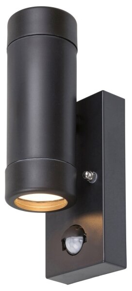 Aplică de exterior cu senzor MEDINA 2xGU10/10W/230V IP44 neagră Rabalux 8835