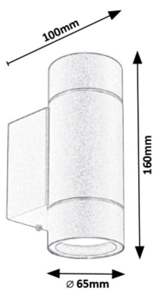 Aplică de exterior PHOENIX 2xGU10/10W/230V IP54 gri Rabalux 8119