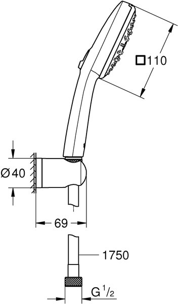 Grohe Vitalio Comfort set de duș perete crom 26176001