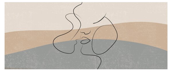 Tablou - Sărut de linie de artă (120x50 cm)