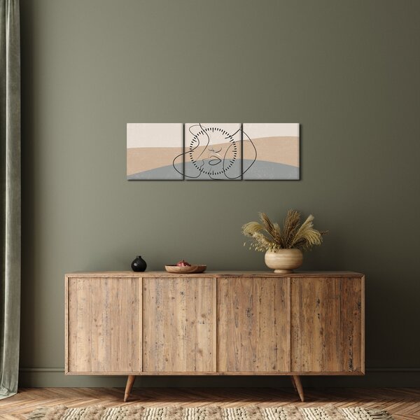 Tablou - Sărut de linie de artă (cu ceas) (90x30 cm)