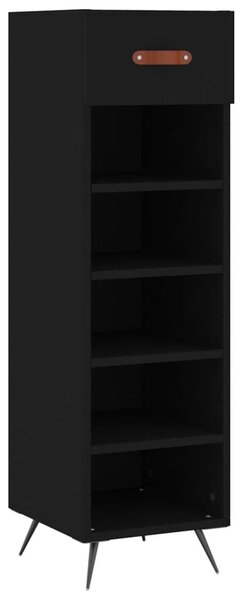Pantofar, negru, 30x35x105 cm, lemn compozit