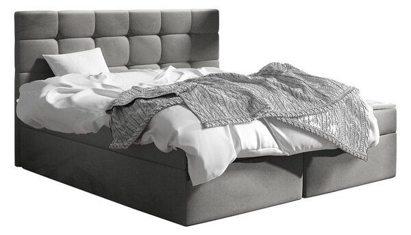 Pat boxspring Comfivo Osculum IDublu, Boxspring, Gri inchis, 160x200, Tapiterie, Somiera patSomiera pat, 16x21x11cm