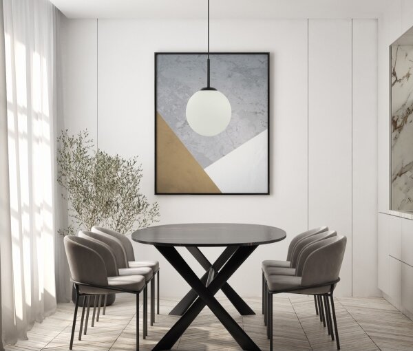 Lustră pe cablu DEORE 1xE27/40W/230V 118 cm negru ITALUX PND-5578-1M-BK