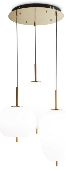 Ideal Lux - lustru LED suspendat pe cablu UMILE LED/55W/230V diametru 63 cm CRI 90 alamă/albă