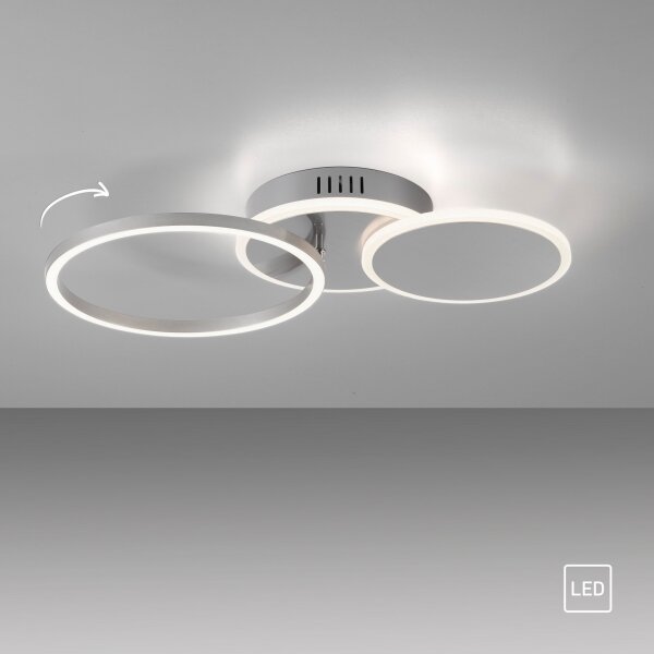 Plafonieră LED/25,5W/230V crom mat Leuchten Direkt 14116-55