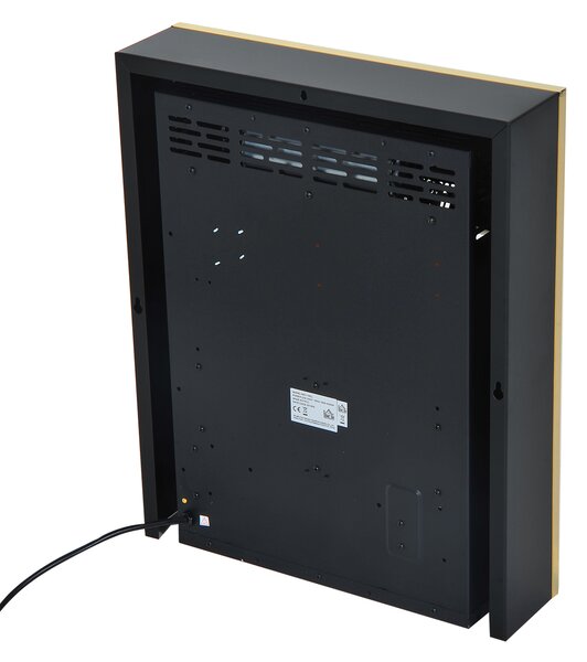 Șemineu Electric Încorporabil sau de Podea 1000-2000W, din Plastic și Metal, Auriu, 48x19x59cm HOMCOM | Aosom RO
