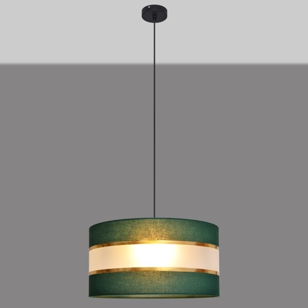 Lustră pe cablu HELEN 1xE27/15W/230V d. 40 cm verde/auriu