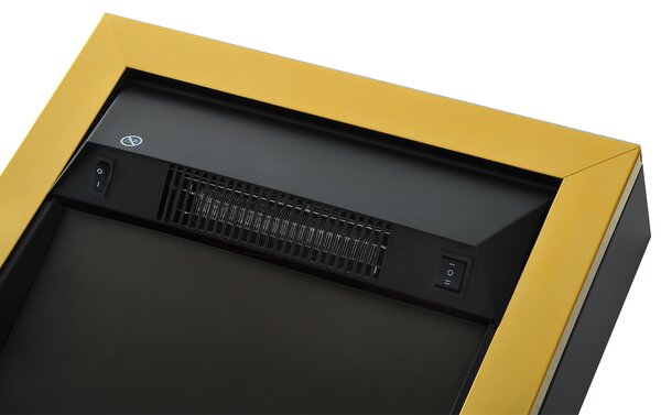 Șemineu Electric Încorporabil sau de Podea 1000-2000W, din Plastic și Metal, Auriu, 48x19x59cm HOMCOM | Aosom RO