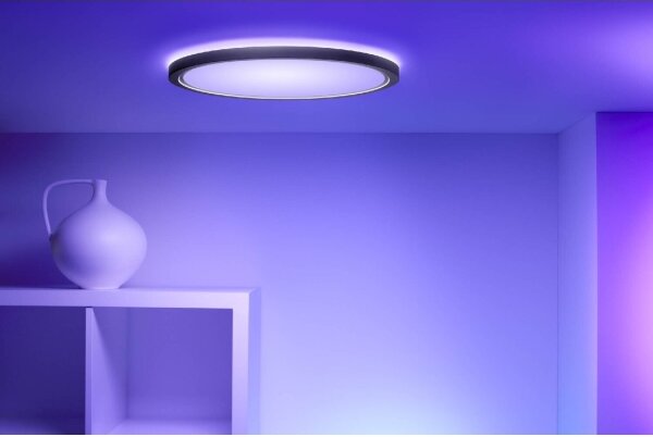 WiZ - Plafonieră LED RGB SUPERSLIM dimabilă 22W 230V Wi-Fi negru