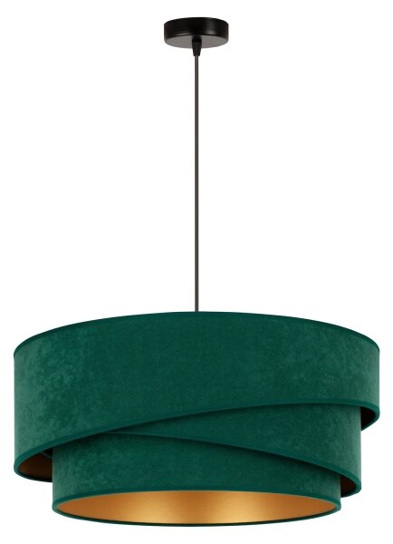 Lustră pe cablu Duolla KOBO 1xE27/15W/230V d. 45 cm verde/auriu