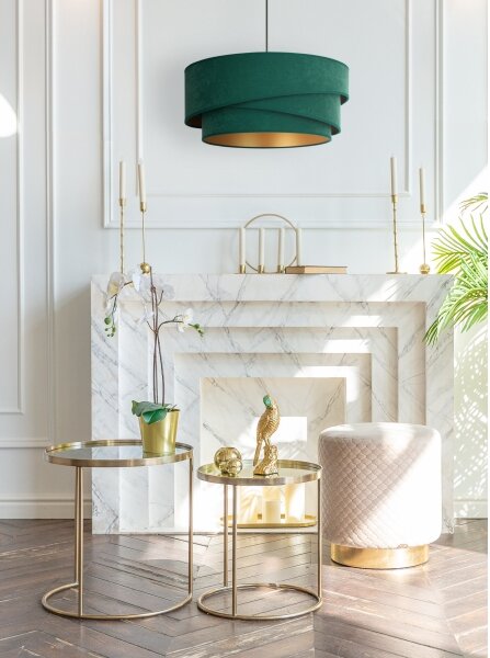Lustră pe cablu Duolla KOBO 1xE27/15W/230V d. 45 cm verde/auriu