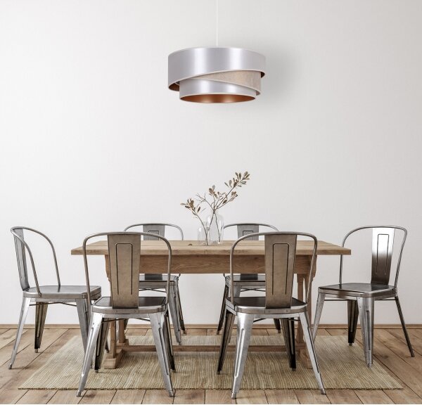 Lustră pe cablu Duolla KOBO 1xE27/15W/230V d. 45 cm argintiu/auriu