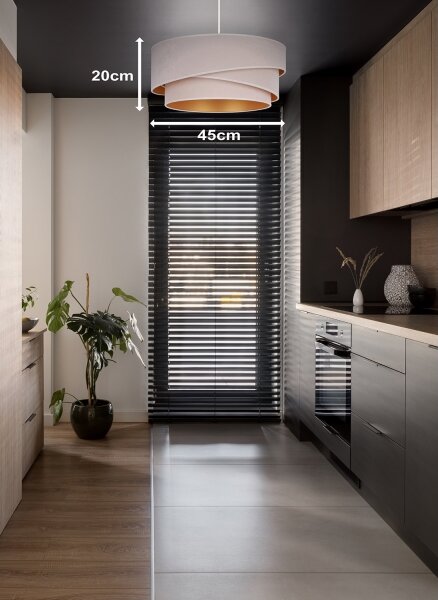 Lustră pe cablu Duolla KOBO 1xE27/15W/230V d. 45 cm crem/auriu