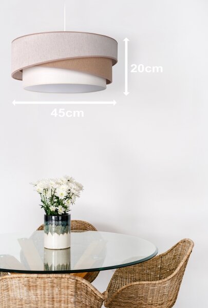 Lustră pe cablu Duolla KOBO 1xE27/15W/230V d. 45 cm bej/maro/alb