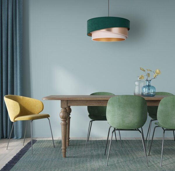 Duolla - Lustră pe cablu KOBO 1xE27/15W/230V verde/roz-auriu/crem