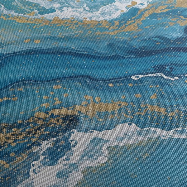 Tablou - Marmură bleu cu aur II. (90x60 cm)