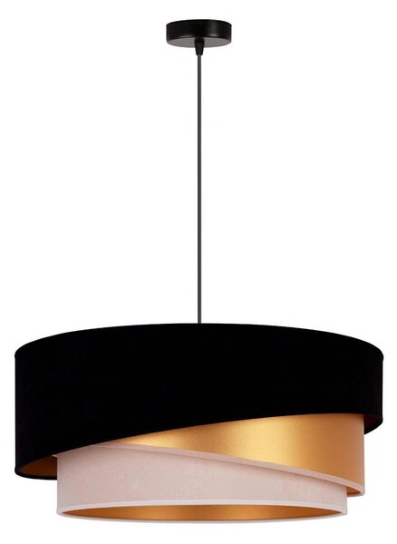 Lustră pe cablu Duolla KOBO 1xE27/15W/230V d. 45 cm negru/auriu/crem