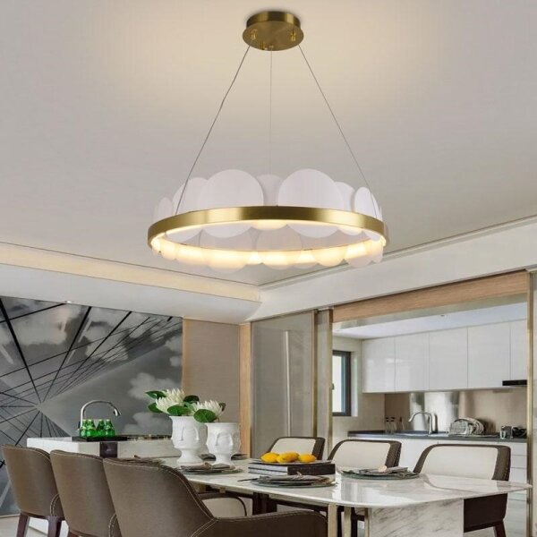 Lustră LED dimabilă pe cablu LED/40W/230V 3000-6500K auriu + telecomandă