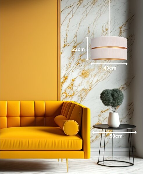 Lustră pe cablu Duolla DUO 1xE27/15W/230V d. 40 cm crem/auriu
