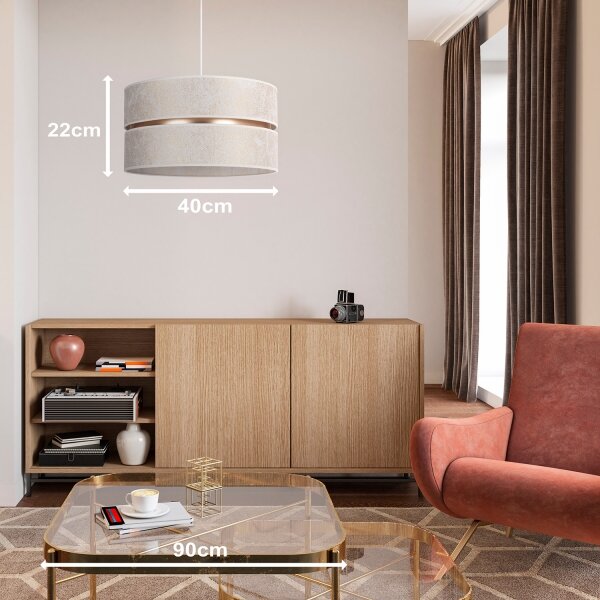 Lustră pe cablu Duolla DUO 1xE27/15W/230V d. 40 cm alb/auriu