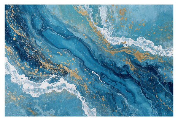 Tablou - Marmură bleu cu aur II. (90x60 cm)