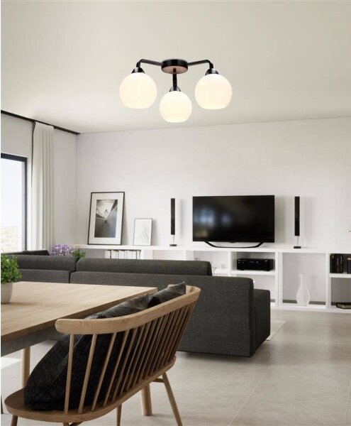 Lustră aplicată CALDERA 3xE27/60W/230V negru