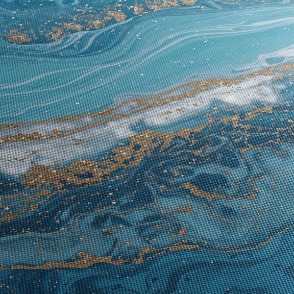 Tablou - Marmură bleu cu aur I. (120x50 cm)