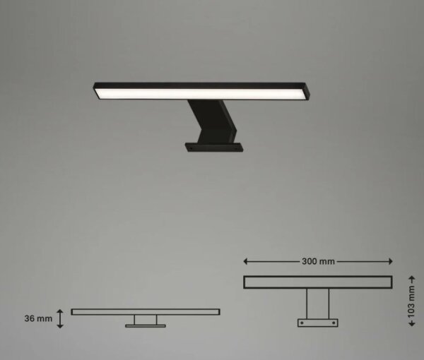 Aplică LED pentru oglindă de baie Briloner 2104-015 DUN LED/5W/230V 30 cm IP44