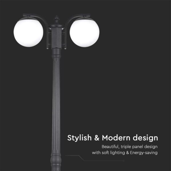 Lampă de exterior neagră 2xE27/60W/230V IP44 199 cm