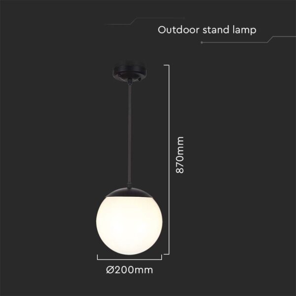 Lustră de exterior pe lanț 1xE27/60W/230V IP44 negru