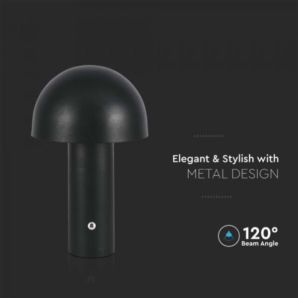Lampă de birou LED reglabilă, reîncărcabilă, 1W, 5V, 3000-6000K, 1800 mAh, negru