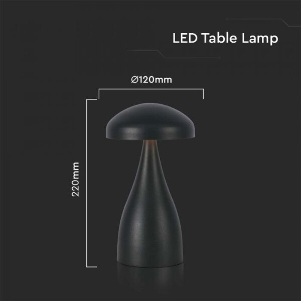 Lampă LED reîncărcabilă dimabilă de masă LED/1W/5V 3000-6000K 1800 mAh negru