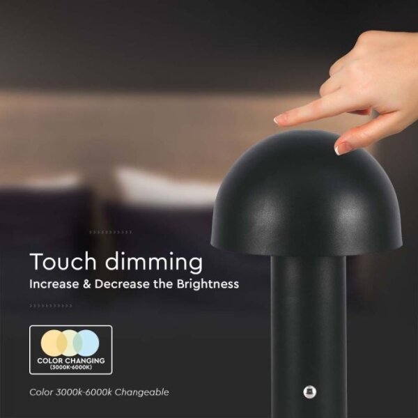 Lampă de birou LED reglabilă, reîncărcabilă, 1W, 5V, 3000-6000K, 1800 mAh, negru