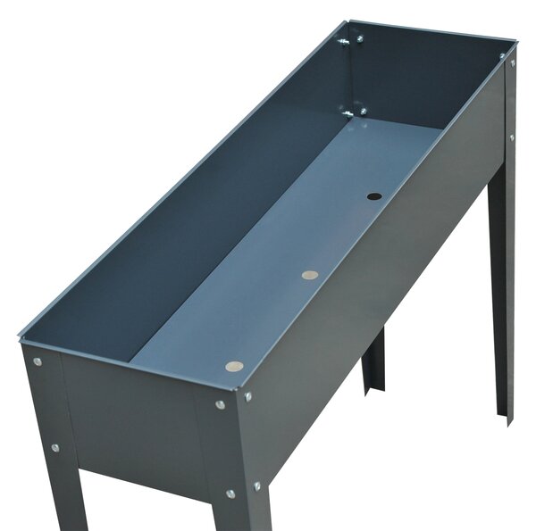Outsunny Jardiniera Metalica Inaltata cu 3 Orificii de Scurgere, 100x30x80cm | Aosom Romania