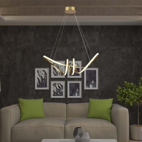 Lustră LED pe cablu LED/24W/230V 3000K auriu