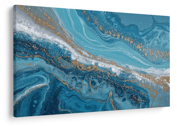 Tablou - Marmură bleu cu aur I. (90x60 cm)