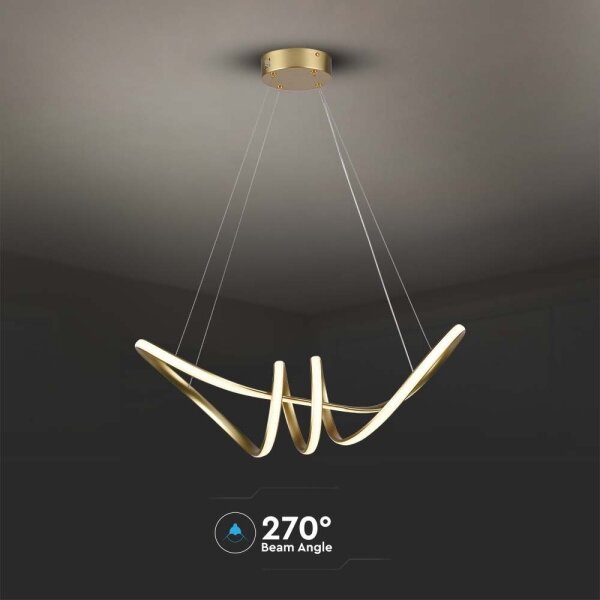 Lustră LED pe cablu LED/24W/230V 3000K auriu