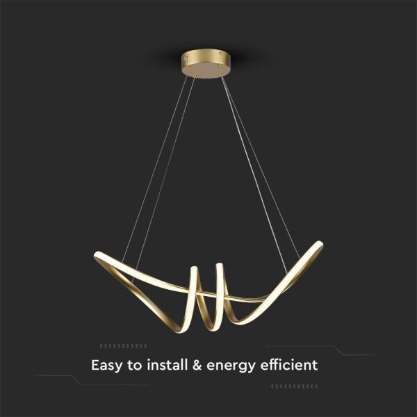 Lustră LED pe cablu LED/24W/230V 3000K auriu