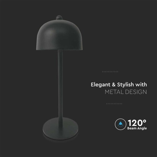 Lampă de birou LED reglabilă, reîncărcabilă, 1W, 5V, 3000-6000K, 1800 mAh, negru