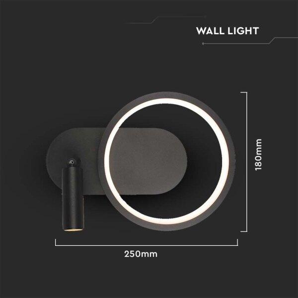 Aplică LED/14W/230V 3000K negru