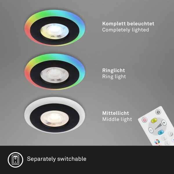 SET 3x corp de iluminat LED RGBW dimabil pentru baie LED/5W/230V IP44 Briloner + telecomandă