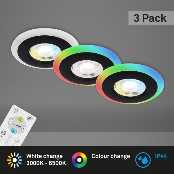 SET 3x corp de iluminat LED RGBW dimabil pentru baie LED/5W/230V IP44 Briloner + telecomandă