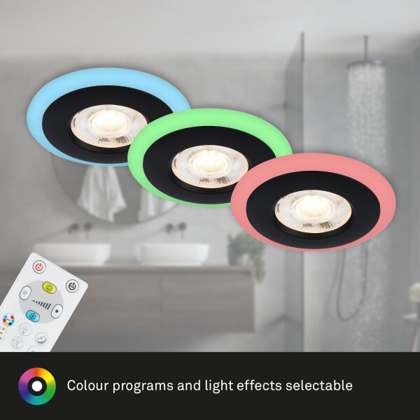 SET 3x corp de iluminat LED RGBW dimabil pentru baie LED/5W/230V IP44 Briloner + telecomandă
