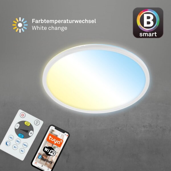 Plafonieră LED dimabilă SLIM LED/22W/230V Wi-Fi Tuya Brilo + telecomandă