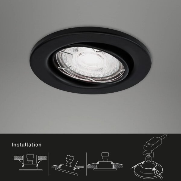 SET 3x corp de iluminat LED încastrat pentru baie 1xGU10/5W/230V IP23 negru Brilo