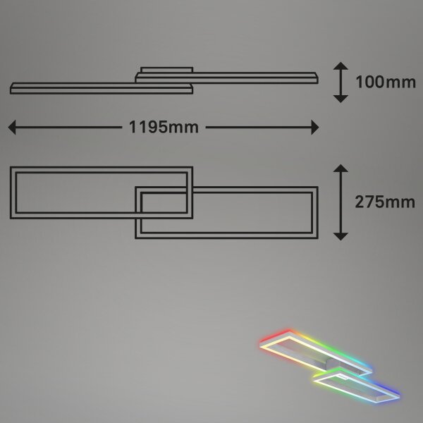 Lustră LED RGBW dimabilă aplicată FRAME 2xLED/21W/230V 2700-6500K Brilo + telecomandă