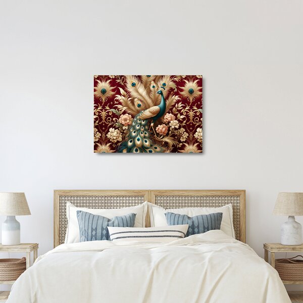 Tablou pe sticlă – Păun elegant (70x50 cm)
