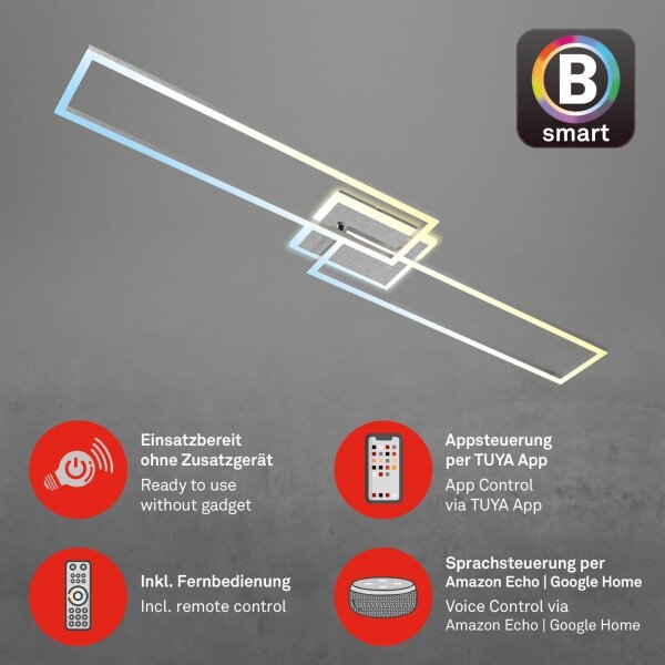 Lustră LED dimabilă aplicată FRAME 2xLED/20W/230V Wi-Fi Tuya Brilo + telecomandă